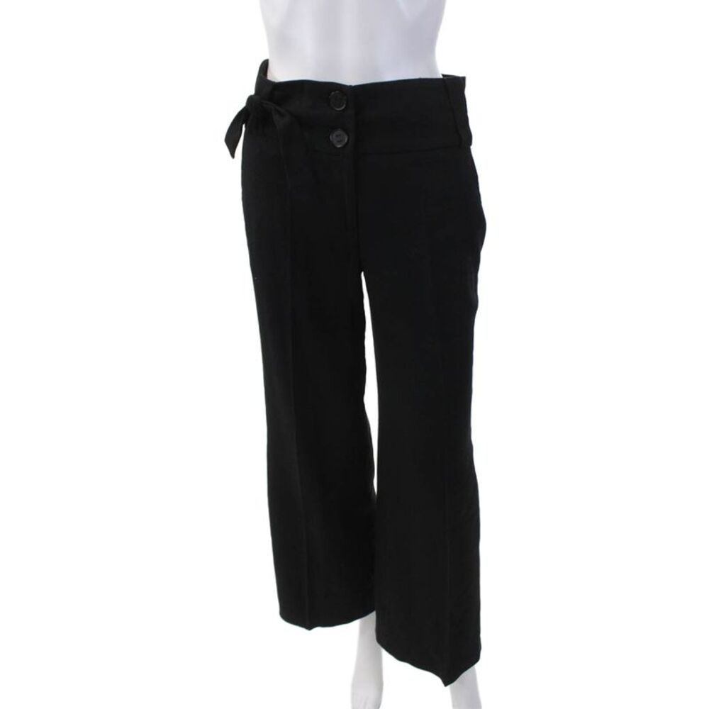Cara Lotti Womens Mid Rise Creased Wide Leg Dress Pants Black Size EUR 36